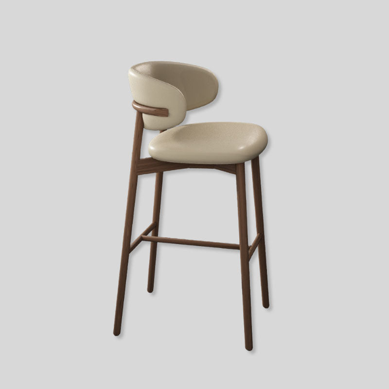 Modern Solid Wood Bar Chair Nordic Bar Stool for Kitchen Light
