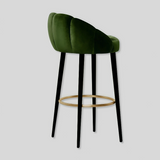 Luxury American-Style Velvet & Solid Wood High Bar Stool