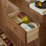 Nordic Walnut Solid Wood Shoe Cabinet