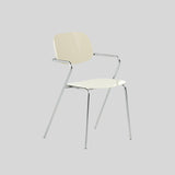 Modern Glossy Acrylic Armchair – Minimalist Dining & Café Chair with Chrome Frame