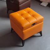 Tufted Faux Leather Storage Ottoman Bench with Handle – Multiple Sizes