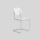 Modern Transparent Acrylic Dining Chair – Minimalist Cantilever Design with Chrome Frame