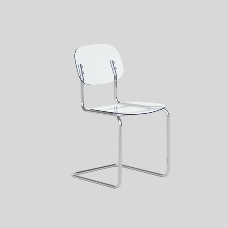 Modern Transparent Acrylic Dining Chair – Minimalist Cantilever Design with Chrome Frame