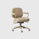Minimalist Leather Swivel Office Chair – 360° Rotation, Multi-Functional Design for Home Office, Meetings & Lobby Spaces