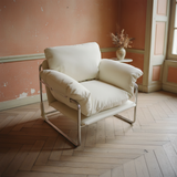 Modern Retro Lounge Armchair with Chrome Frame