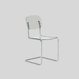 Modern Transparent Acrylic Dining Chair – Minimalist Cantilever Design with Chrome Frame