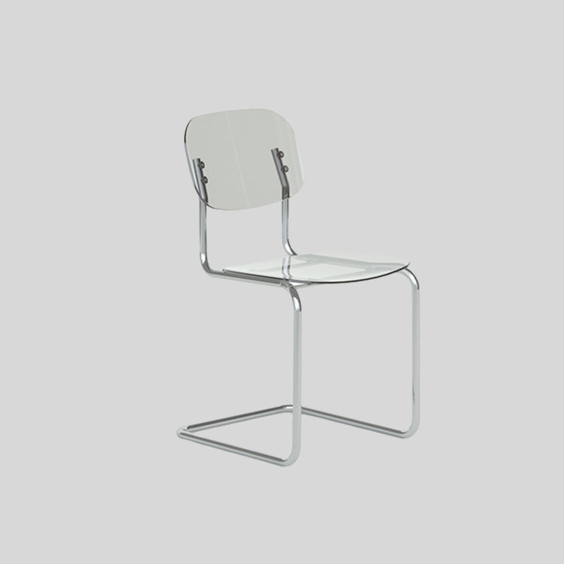 Modern Transparent Acrylic Dining Chair – Minimalist Cantilever Design with Chrome Frame