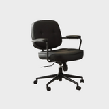 Minimalist Leather Swivel Office Chair – 360° Rotation, Multi-Functional Design for Home Office, Meetings & Lobby Spaces