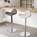 Saddle Leather Bar Stool - Swivel and Height Adjustable Kitchen Island Seat