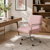 Modern Fabric Swivel Office Chair | Fixed Armrests, 360° Swivel, 150kg Rated