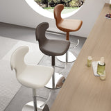 Modern Luxury Saddle Leather Bar Stool - Adjustable Swivel Counter Chair