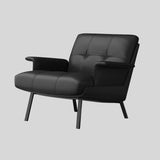 Modern Tufted Microfiber Leather Accent Chair with Arms