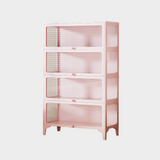 Kids Display Storage Cabinet - Steel Frame with Tempered Glass Doors & Customizable Knobs