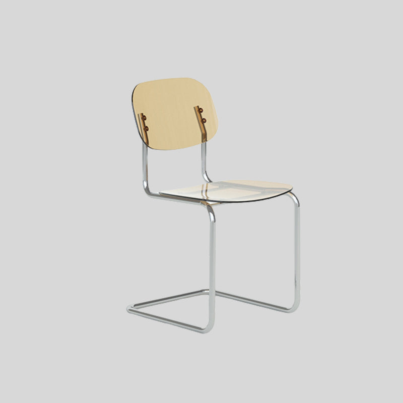 Modern Transparent Acrylic Dining Chair – Minimalist Cantilever Design with Chrome Frame