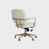 Minimalist Leather Swivel Office Chair – 360° Rotation, Multi-Functional Design for Home Office, Meetings & Lobby Spaces