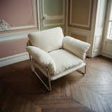 Modern Retro Lounge Armchair with Chrome Frame