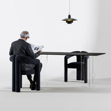 Modern Curved Velvet Dining Chair – Minimalist Upholstered Armchair with Sculptural Design