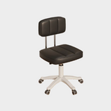 Modern Adjustable Vanity Chair with Backrest – Compact Swivel Makeup & Nail Stool, PU Leather, 360° Rotation, Ergonomic Design