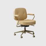 Minimalist Leather Swivel Office Chair – 360° Rotation, Multi-Functional Design for Home Office, Meetings & Lobby Spaces