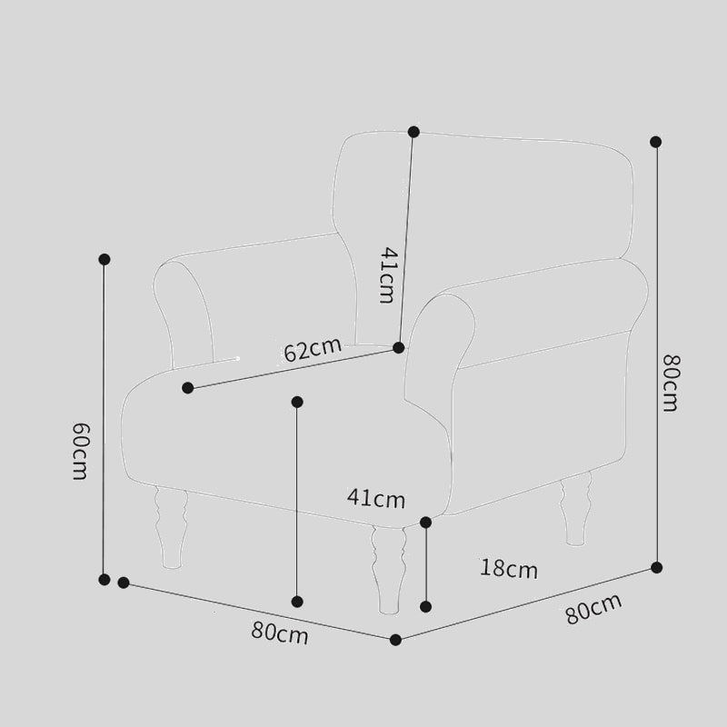 Modern Striped Linen Armchair – Rolled Arm Accent Chair with Solid Wood Legs