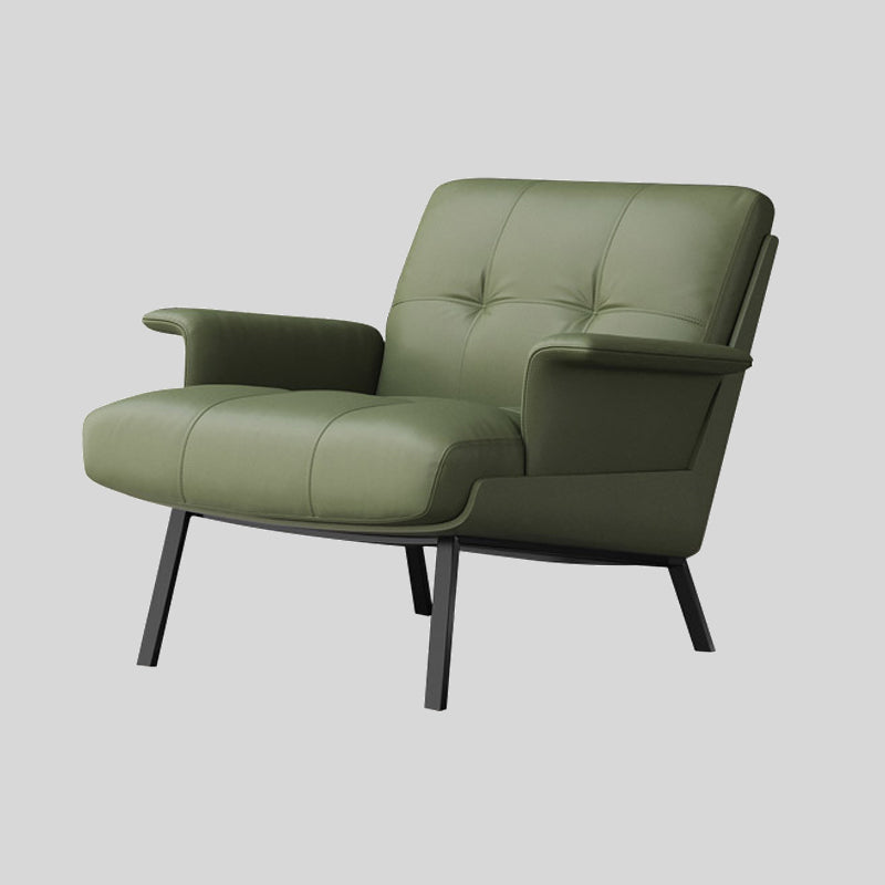 Modern Tufted Microfiber Leather Accent Chair with Arms