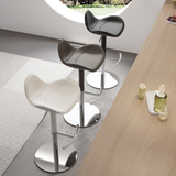 Saddle Leather Bar Stool - Swivel and Height Adjustable Kitchen Island Seat