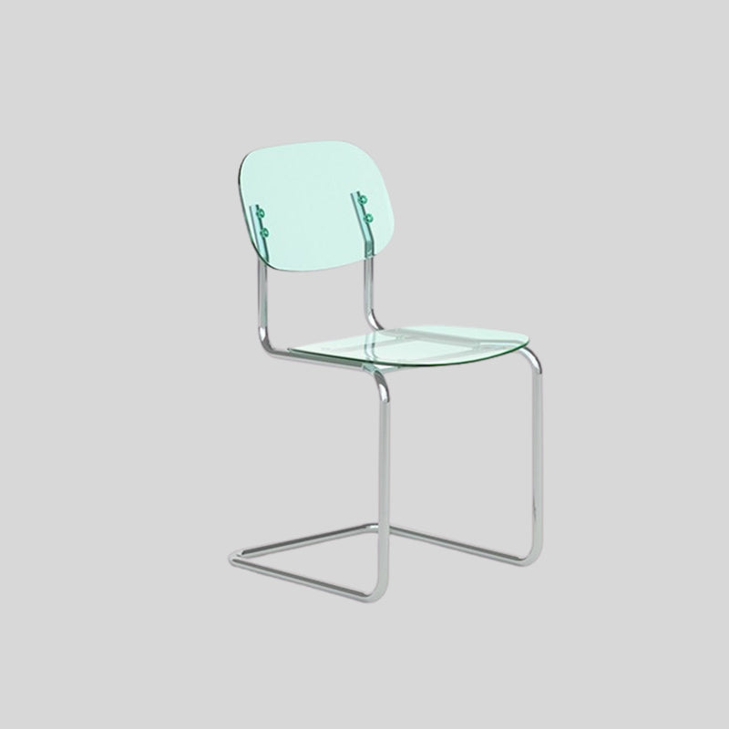 Modern Transparent Acrylic Dining Chair – Minimalist Cantilever Design with Chrome Frame
