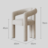 Modern Curved Velvet Dining Chair – Minimalist Upholstered Armchair with Sculptural Design