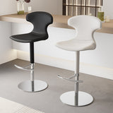 Modern Luxury Saddle Leather Bar Stool - Adjustable Swivel Counter Chair