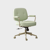 Minimalist Leather Swivel Office Chair – 360° Rotation, Multi-Functional Design for Home Office, Meetings & Lobby Spaces
