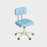 Modern Adjustable Vanity Chair with Backrest – Compact Swivel Makeup & Nail Stool, PU Leather, 360° Rotation, Ergonomic Design