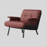 Modern Tufted Microfiber Leather Accent Chair with Arms