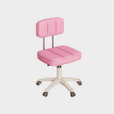 Modern Adjustable Vanity Chair with Backrest – Compact Swivel Makeup & Nail Stool, PU Leather, 360° Rotation, Ergonomic Design