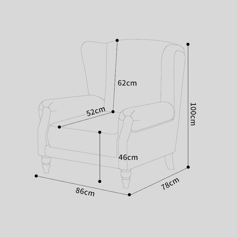 Vintage Wingback Lounge Chair – Floral Tapestry Accent Armchair with PU Leather Trim