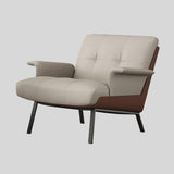 Modern Tufted Microfiber Leather Accent Chair with Arms