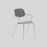 Modern Glossy Acrylic Armchair – Minimalist Dining & Café Chair with Chrome Frame