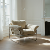 Modern Retro Lounge Armchair with Chrome Frame