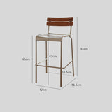 Industrial Modern Wood Bar Stool with Stackable Feature and Low Back