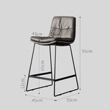 Kitchen Counter Stool Breakfast Chair, Plush Industrial Bar Stool with Modern Metal Frame