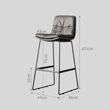 Kitchen Counter Stool Breakfast Chair, Plush Industrial Bar Stool with Modern Metal Frame