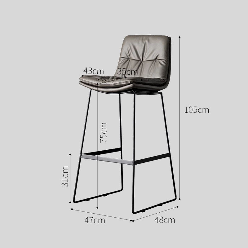 Kitchen Counter Stool Breakfast Chair, Plush Industrial Bar Stool with Modern Metal Frame