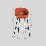 Fashionable Bar Chair Nordic Iron High Stool Bar Front Desk High Chair with Backrest Counter Height Barstool