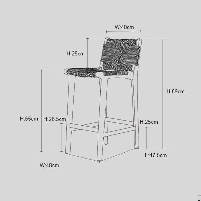 Nordic Solid Wood Bar Chairs For Bar Furniture High Chairs Backrest Household Rattan Weaving Creative Dining Room Bar Stools