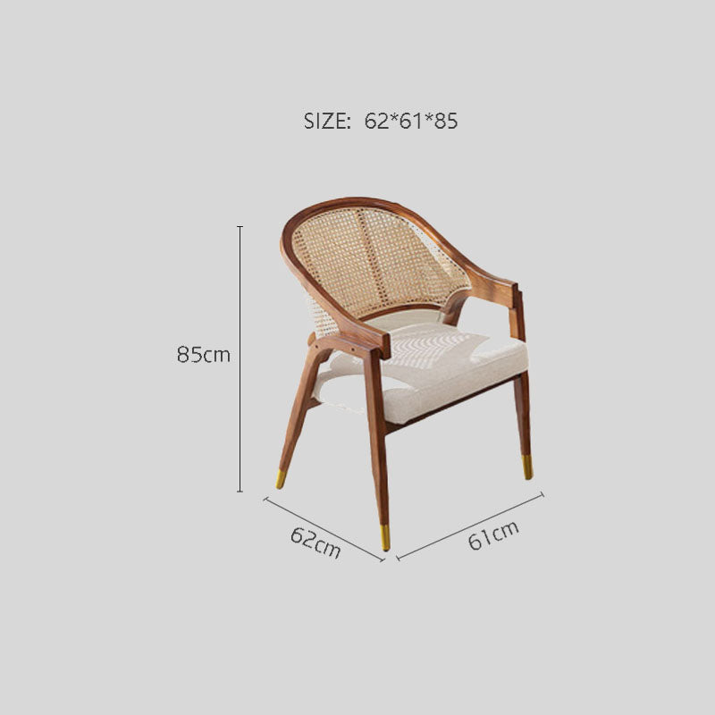 Handcrafted Rattan Chair with Cushioned Seat - A Blend of Elegance and Comfort