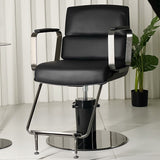 Modern Stainless Steel Salon Chair – Hydraulic Barber & Beauty Studio Seating