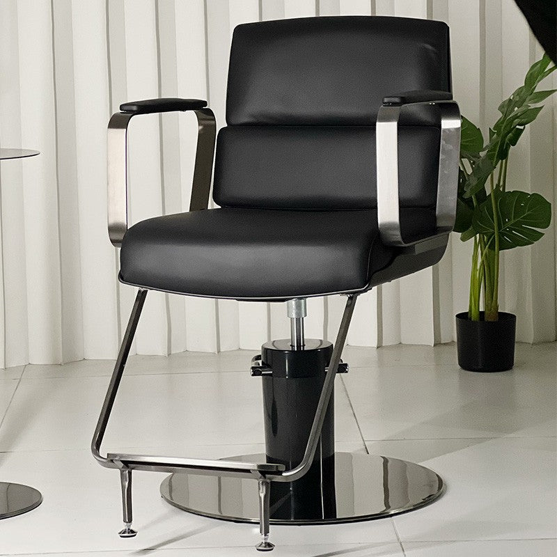 Modern Stainless Steel Salon Chair – Hydraulic Barber & Beauty Studio Seating