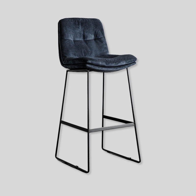 Kitchen Counter Stool Breakfast Chair, Plush Industrial Bar Stool with Modern Metal Frame