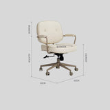 Computer Chair Vintage Genuine Leather Household Adjustable Rotating Office Chair Comfortable Sedentary Lifting Desk Study