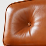 Mid-Century Lobby Chair Executive Office Chair – Adjustable Swivel Leather Desk Chair with Aluminum Base