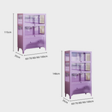 Kids Display Storage Cabinet - Steel Frame with Tempered Glass Doors & Customizable Knobs